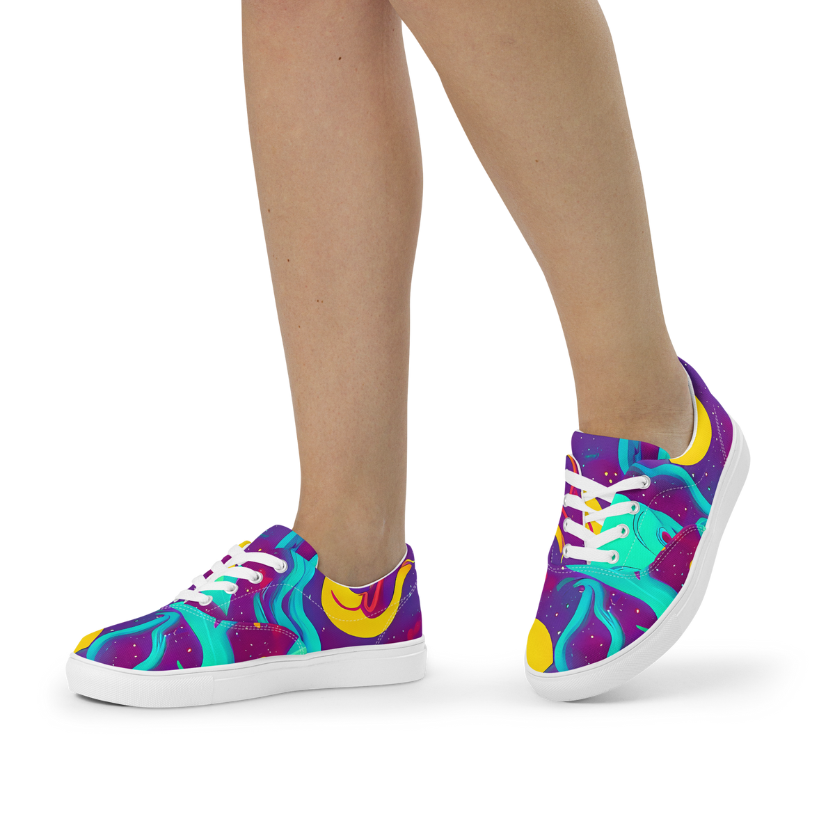 Women's Lace-Up Canvas Shoes - Cosmic Current