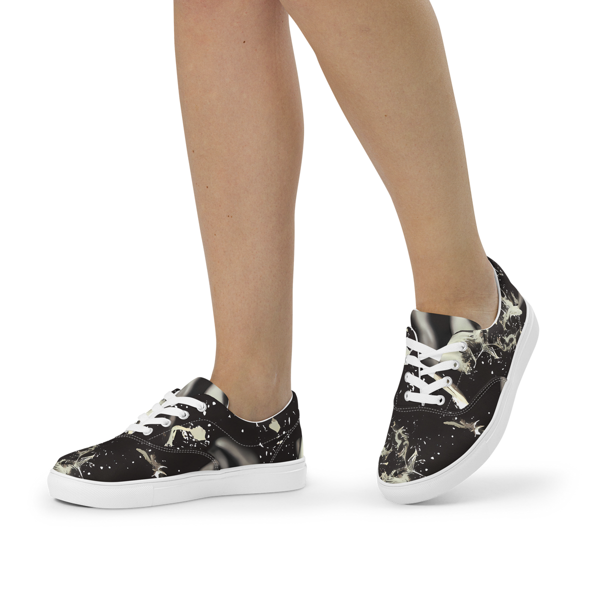 Women's Lace-Up Canvas Shoes - Newton's Silhouette