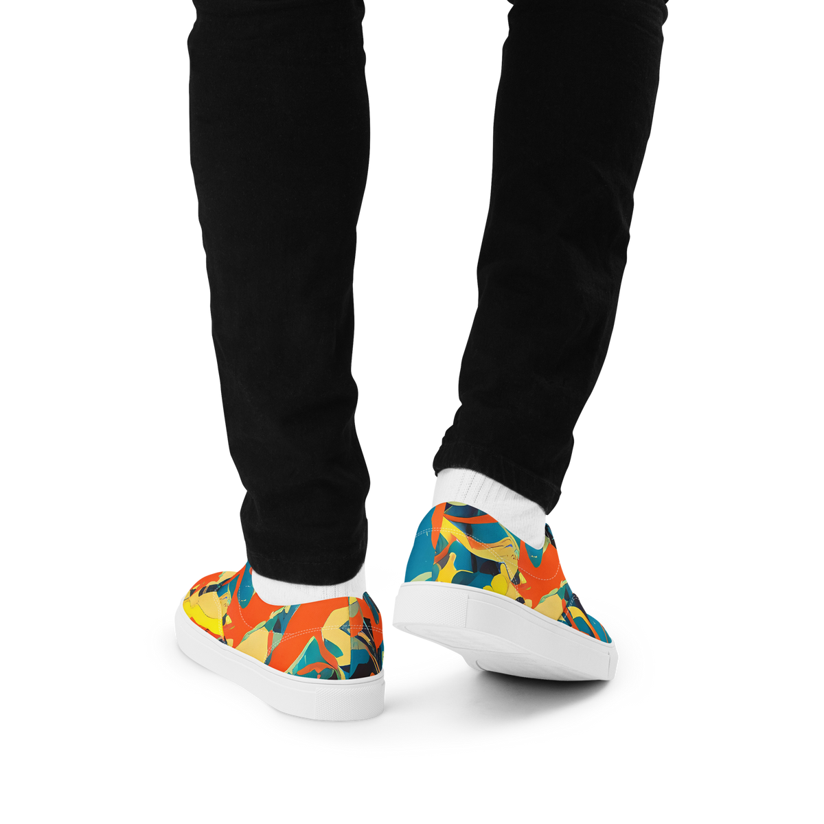 Men's Lace-Up Canvas Shoes - Abstract Tango