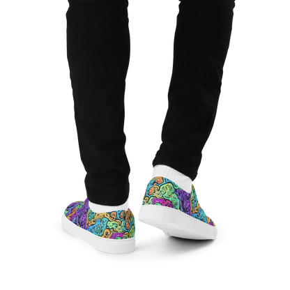 Men's Lace-Up Canvas Shoes - Intergalactic Graffiti