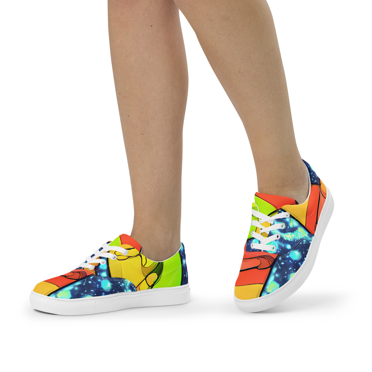 Women's Lace-Up Canvas Shoes - Cosmic Siblings