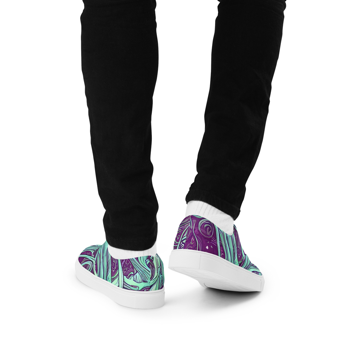 Men's Lace-Up Canvas Shoes - Temple Swirls