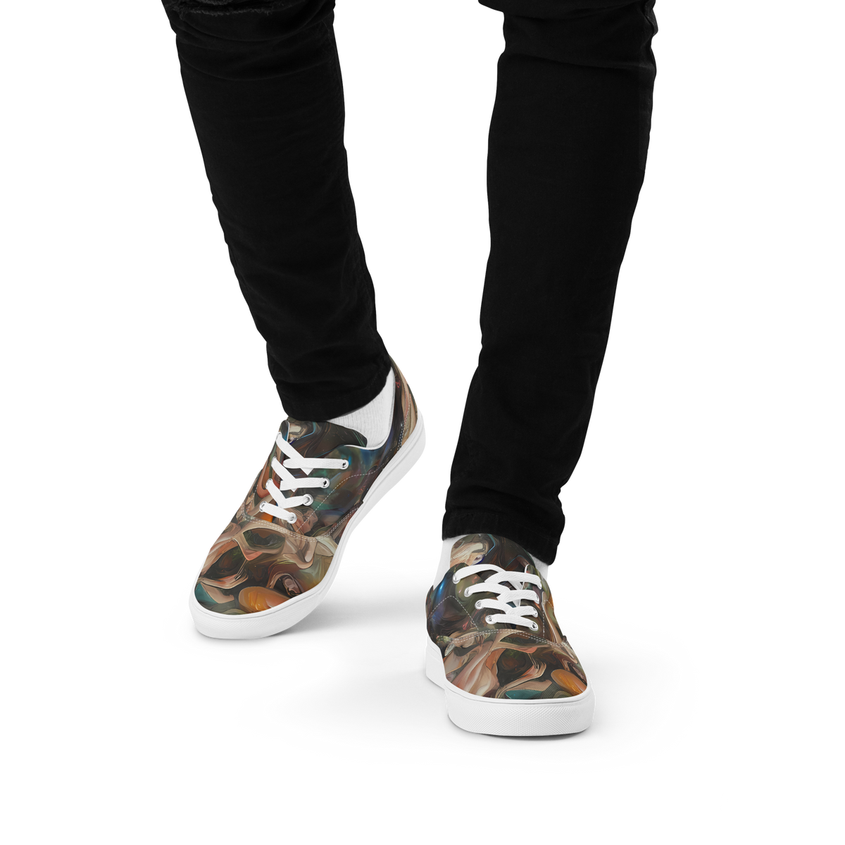 Men's Lace-Up Canvas Shoes - Copper Swirl