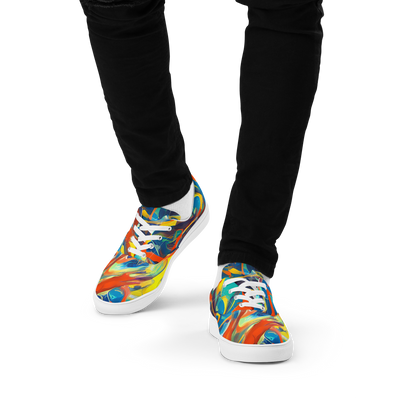 Men's Lace-Up Canvas Shoes - Chromatic Fusion