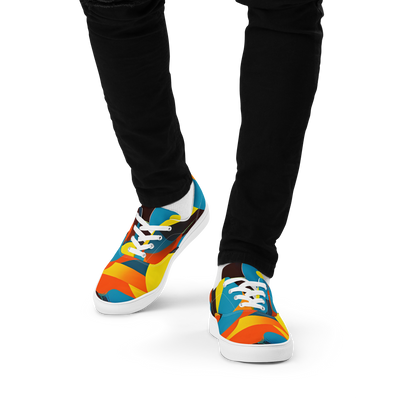 Men's Lace-Up Canvas Shoes - Fragmented Rhapsody