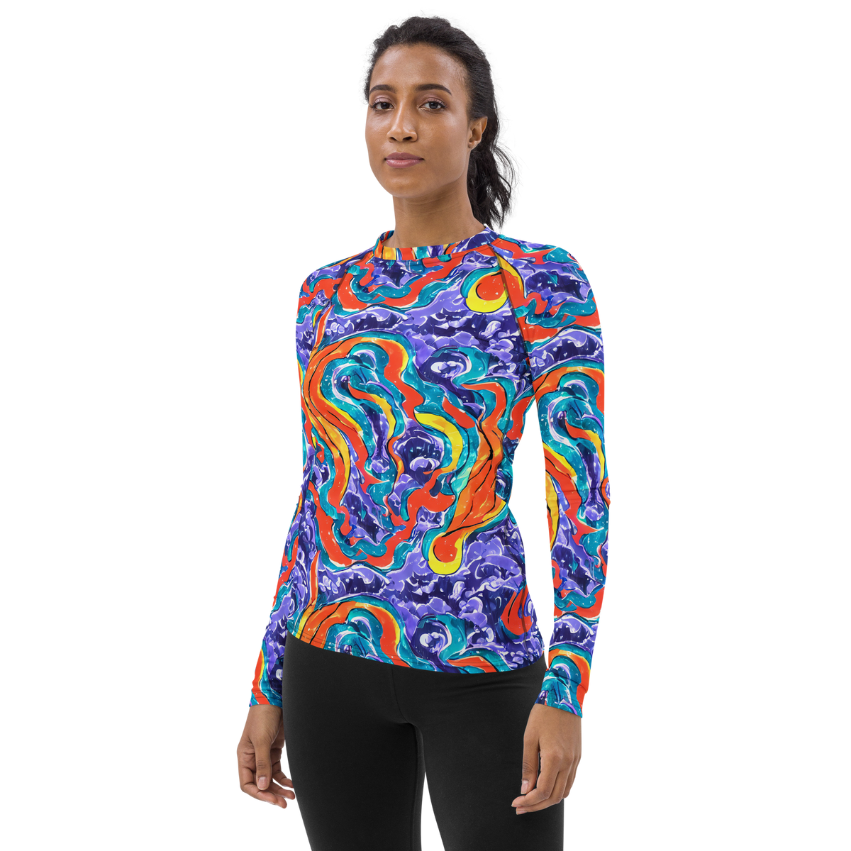 Women's Rash Guard - Galactic Waves