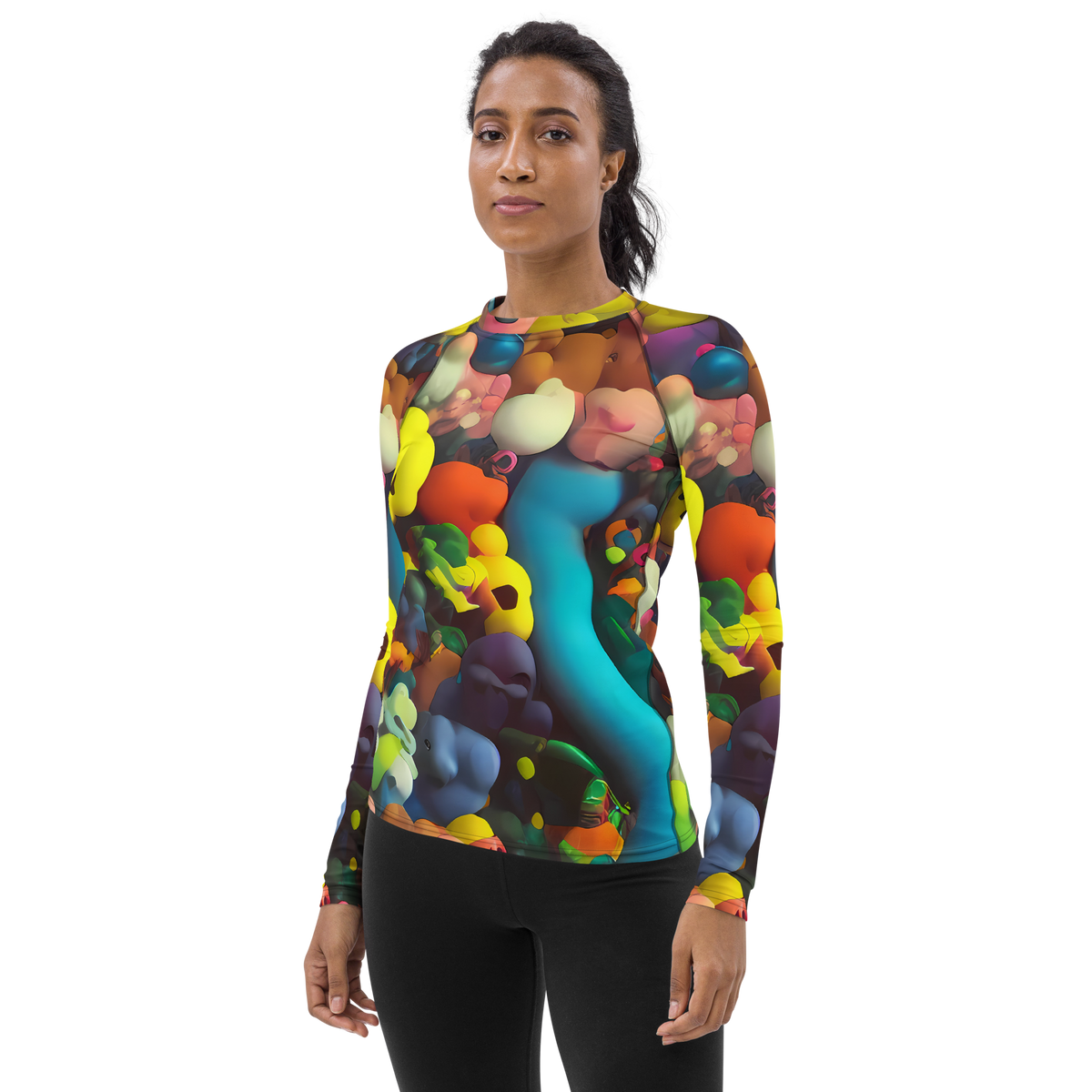 Women's Rash Guard - Bubble Pop Art