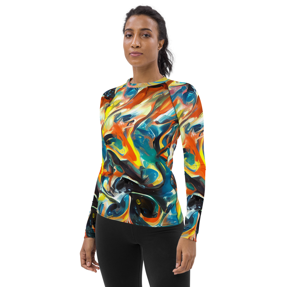 Women's Rash Guard - Chromatic Vortex