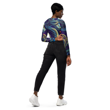 Long Sleeve Crop Top - Stellar Waves
