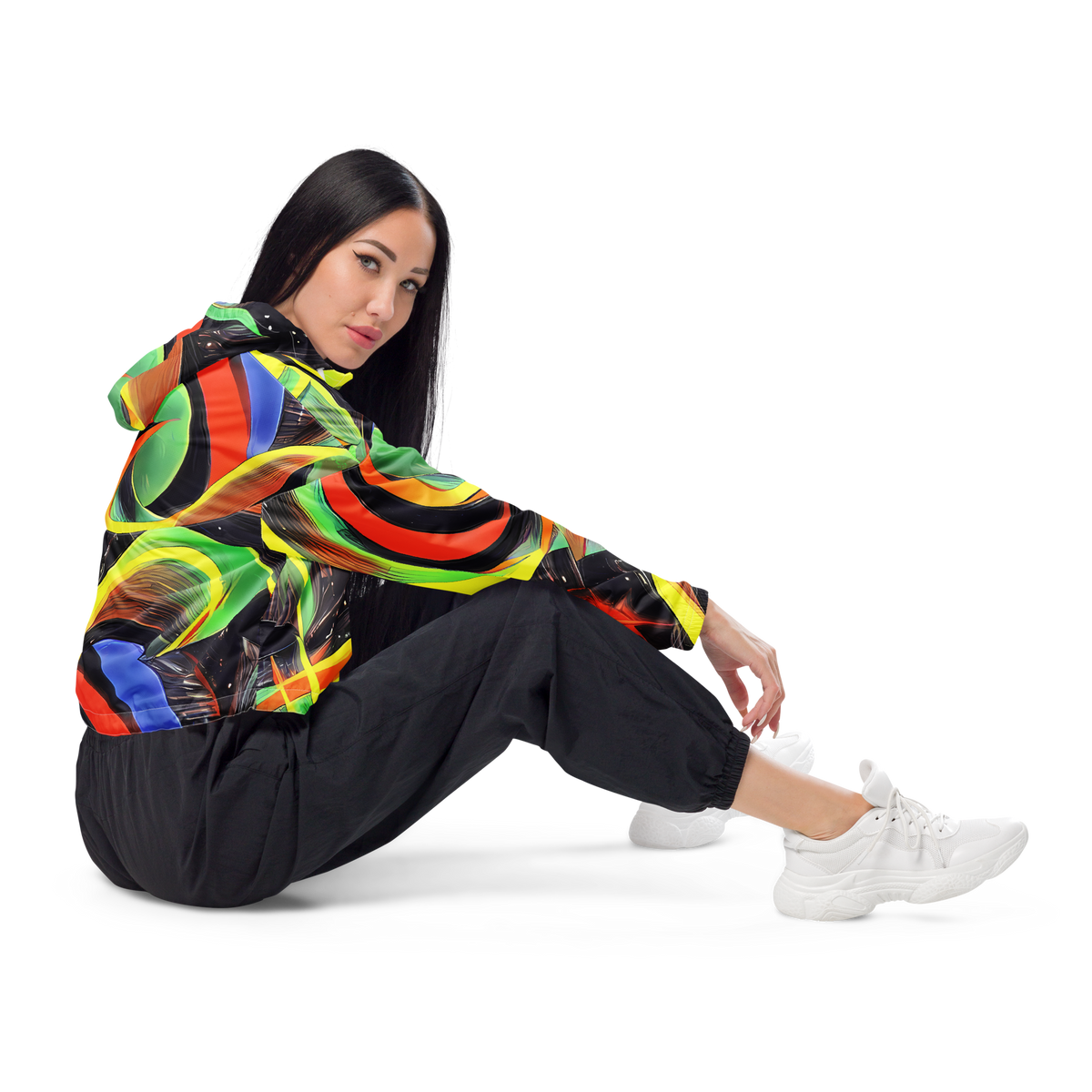 Women's Cropped Windbreaker - Tenggren Whirl