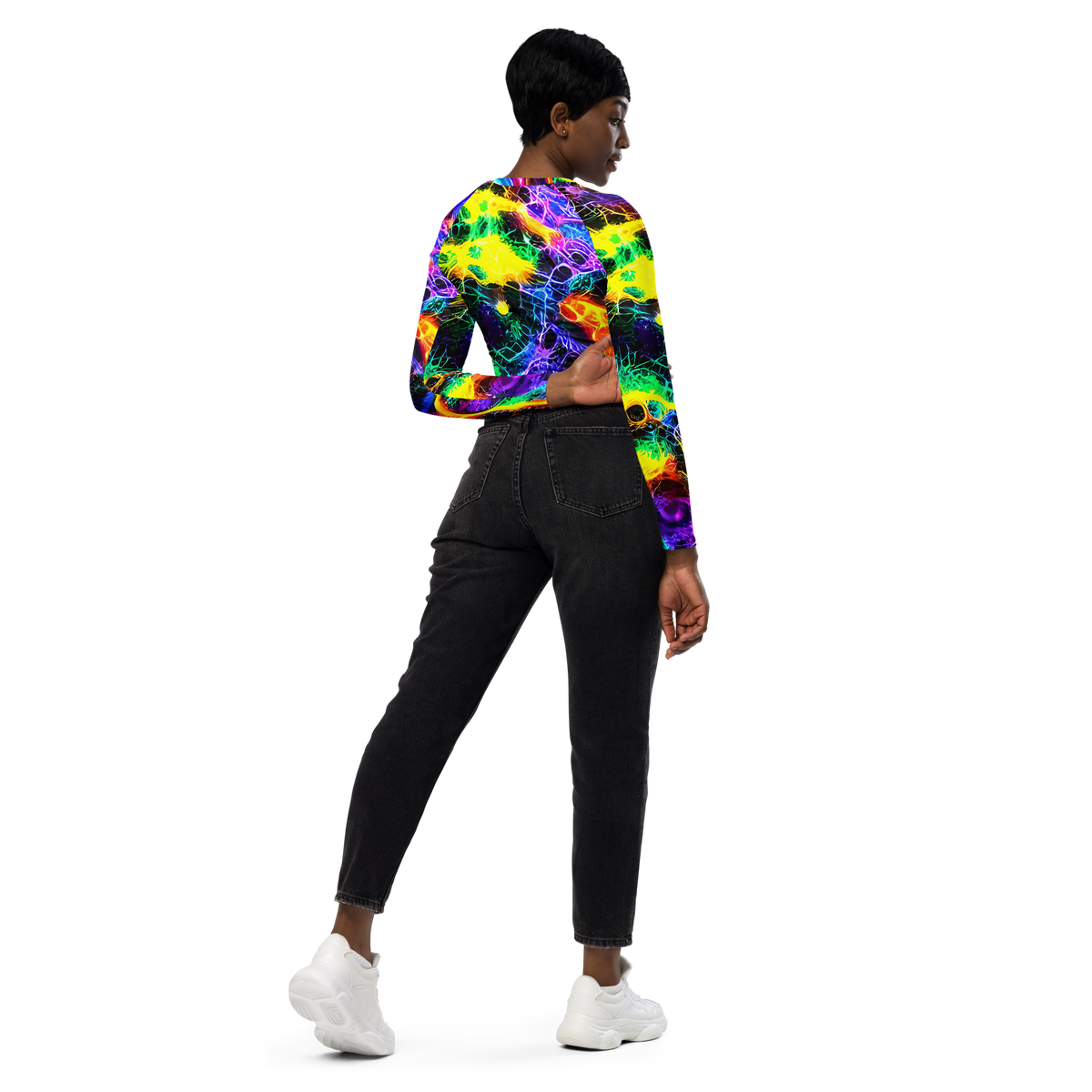 Long Sleeve Crop Top - Vivid Veil