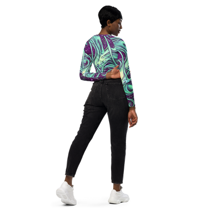 Long Sleeve Crop Top - Temple Swirls