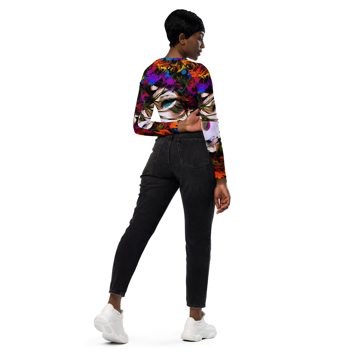 Long Sleeve Crop Top - Sultry Smoke